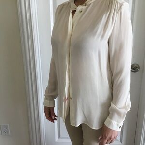 Elegant Escada Silk Cream Blouse size 40
